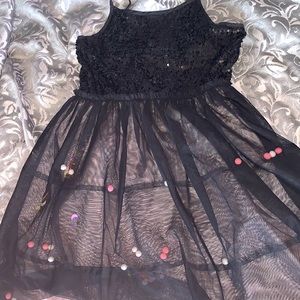 Girls black sequin dress